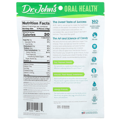 Dr. John's Fresh Breath Drops + Zinc, Lemon Spearmint, 24 Count, 109 g (3.85 oz) - view 2