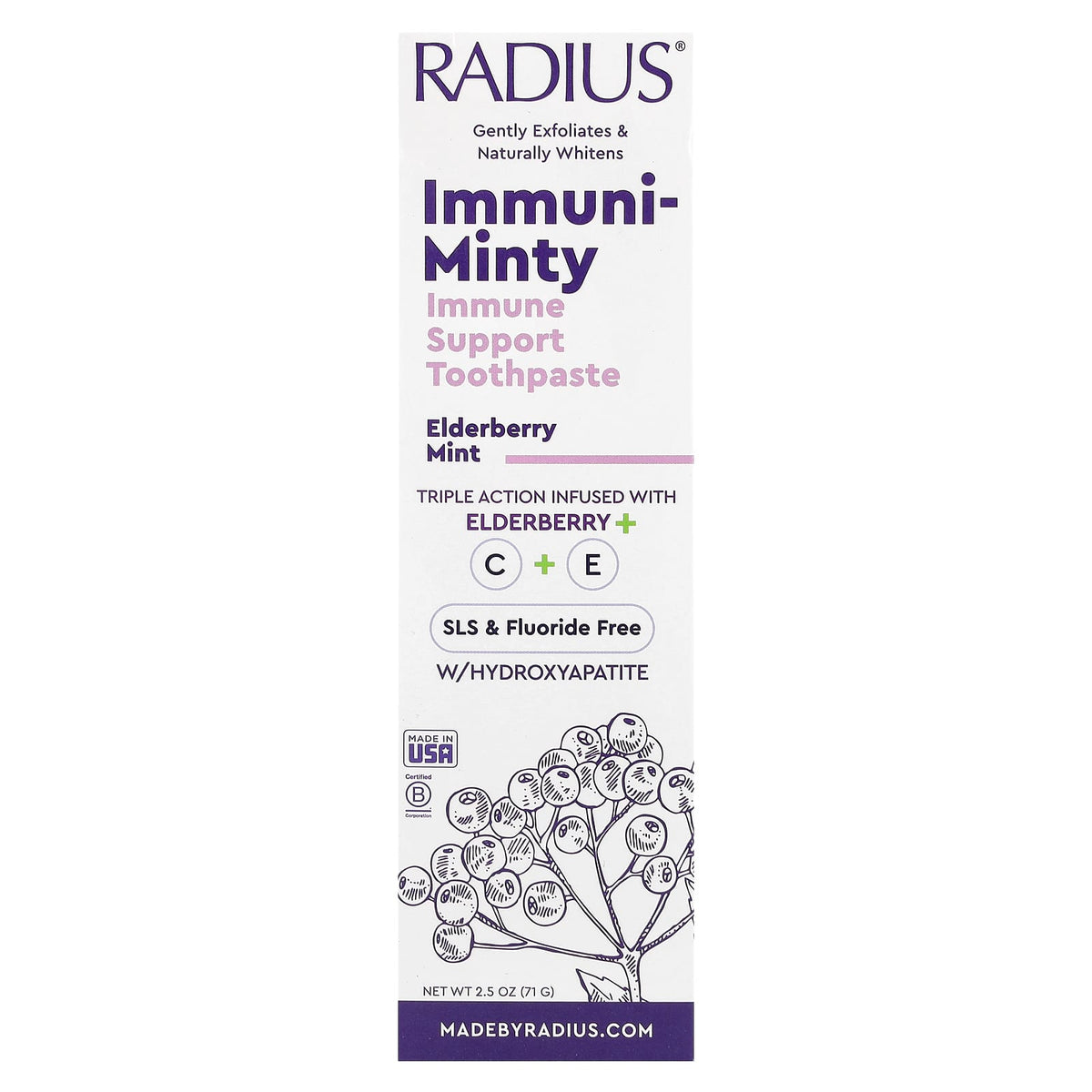 RADIUS Elderberry Mint Hydroxyapatite Toothpaste, 71 g - view 2