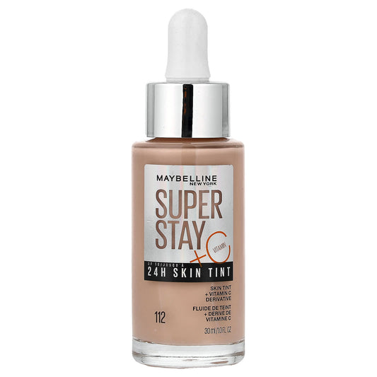 Maybelline Super Stay 24H Skin Tint, Shade 112, 1 fl oz (30 ml)