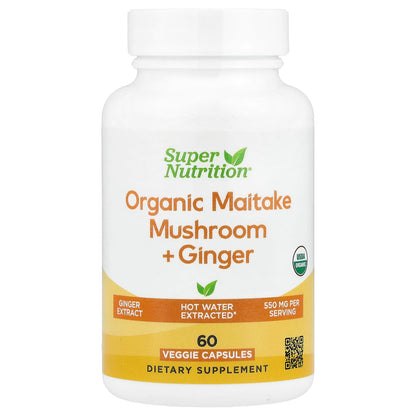 Super Nutrition Organic Maitake Mushroom + Ginger 60 Veggie Capsules