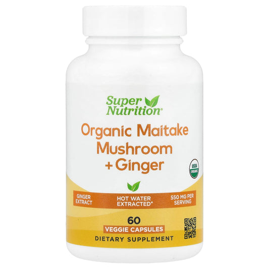 Super Nutrition Organic Maitake Mushroom + Ginger 60 Veggie Capsules