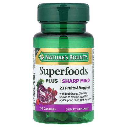 Nature's Bounty Superfoods Plus Sharp Mind, 30 Capsules