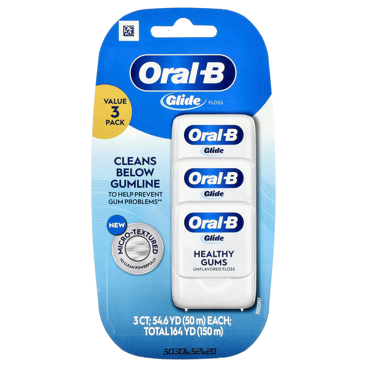 Oral-B Glide Pro-Health Original Floss, Unflavoured, 3 Pack, 50 m (54.6 yd)