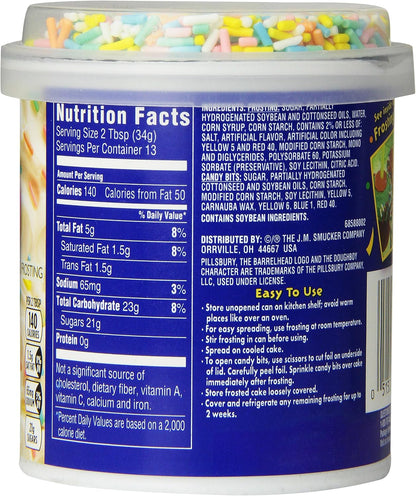 Pillsbury Funfetti Vanilla Frosting with Candy Bits 442 g (15.06 oz) - view 2