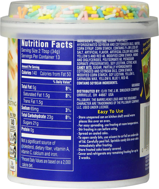Pillsbury Funfetti Vanilla Frosting with Candy Bits 442 g (15.06 oz) - view 2