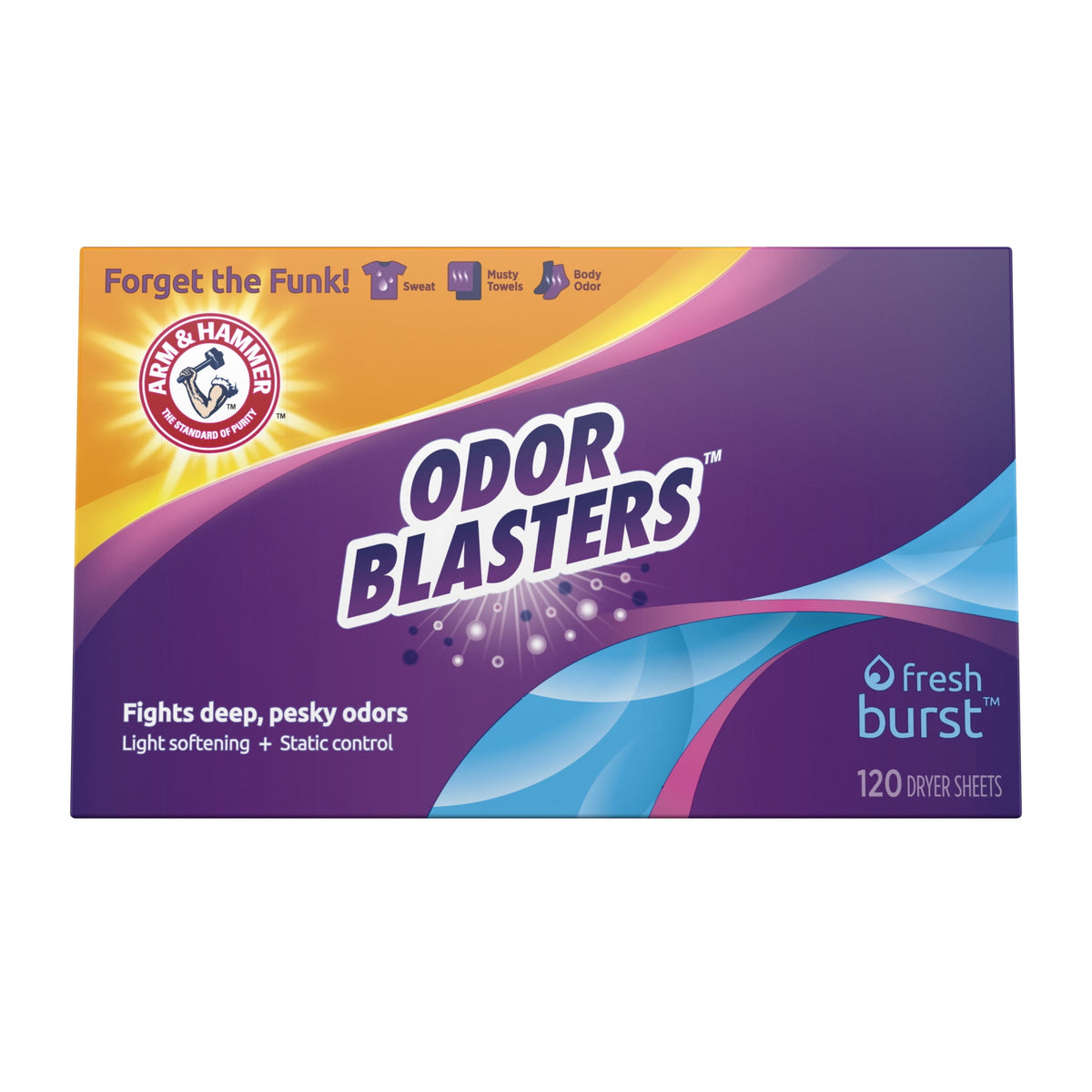 Arm & Hammer Odor Blaster Dryer Sheets, Fresh Burst, 120 Count — product view