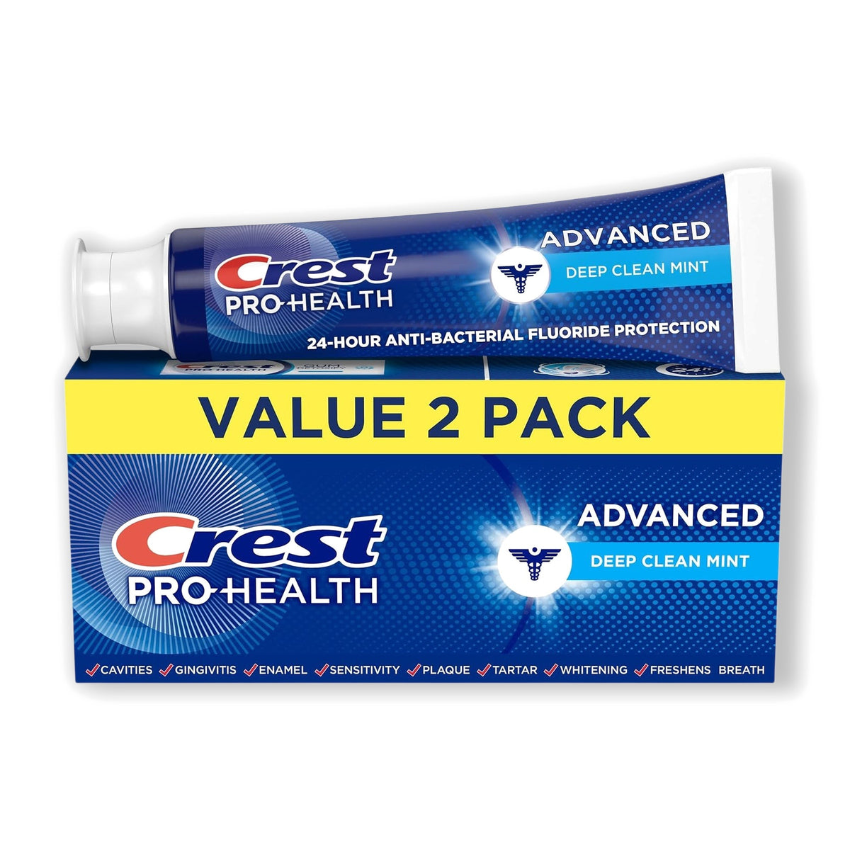 Crest Pro-Health Advanced Deep Clean Mint Toothpaste 144 g, Pack of 2 — product view