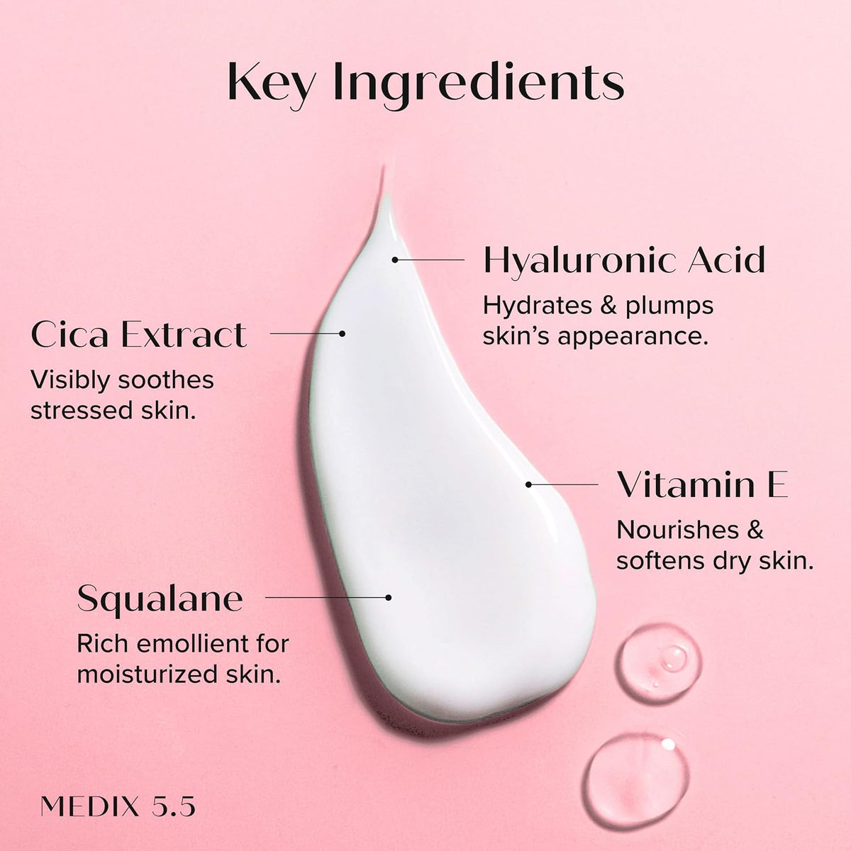 Medix 5.5 hyaluronic acid and cica body cream key ingredients - Medix 5.5 Glycolic + Lactic Acid Body Wash 444 ml + Hyaluron