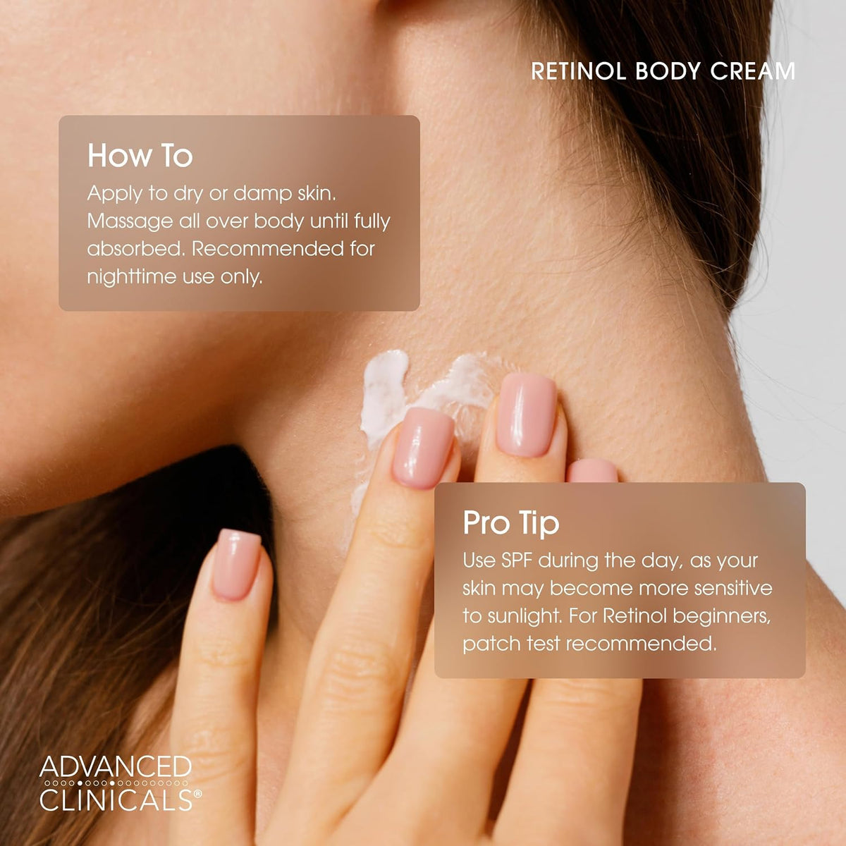 How to use Advanced Clinicals retinol body cream - Advanced Clinicals Retinol Body Cream 454 g + Retinol Cream 