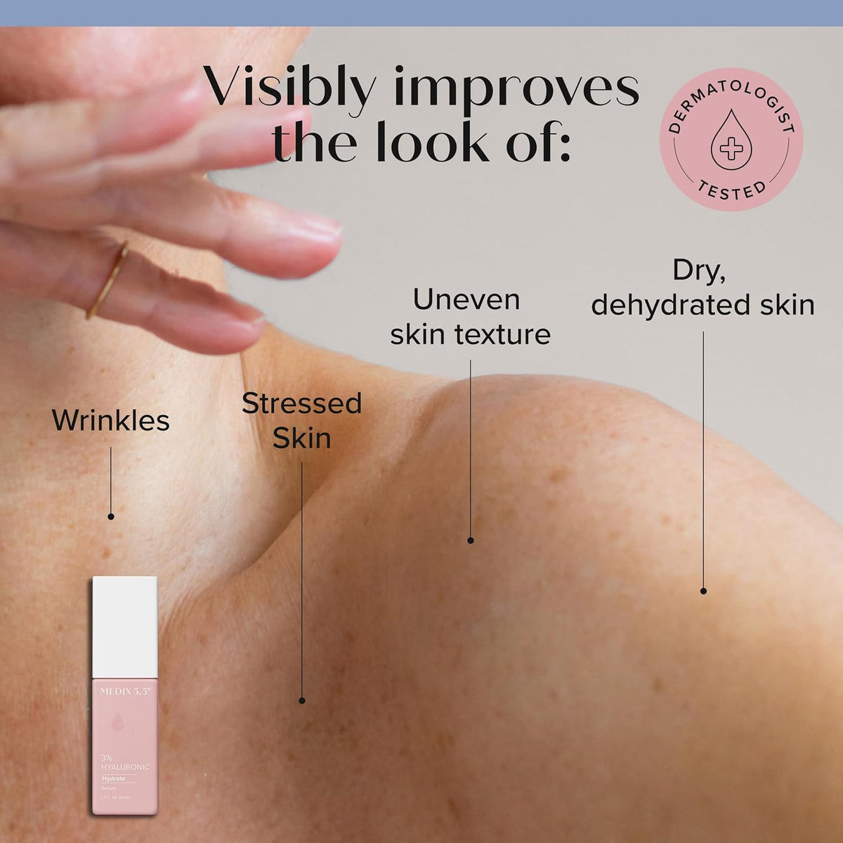 Medix 5.5 3% hyaluronic acid booster serum: visibly improves the look of dry, dehydrated skin - Medix 5.5 Retinol + Ferulic Acid Body Cream 444 ml + 3% Hyal