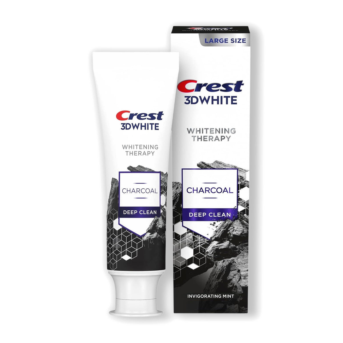 Crest 3D White Whitening Therapy Charcoal Deep Clean Toothpaste 130 g — product view