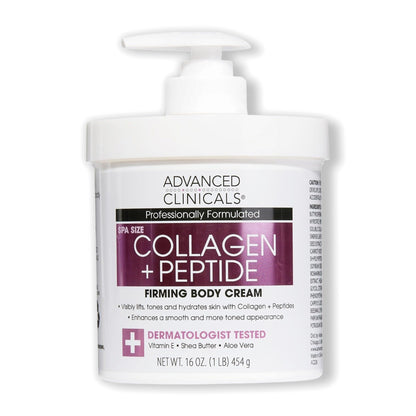 Advanced Clinicals Collagen + Peptide Firming Body Cream 454 g
