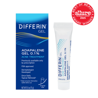 Differin Adapalene Gel 0.1% Acne Treatment 0.5 oz (15 g), tube and carton