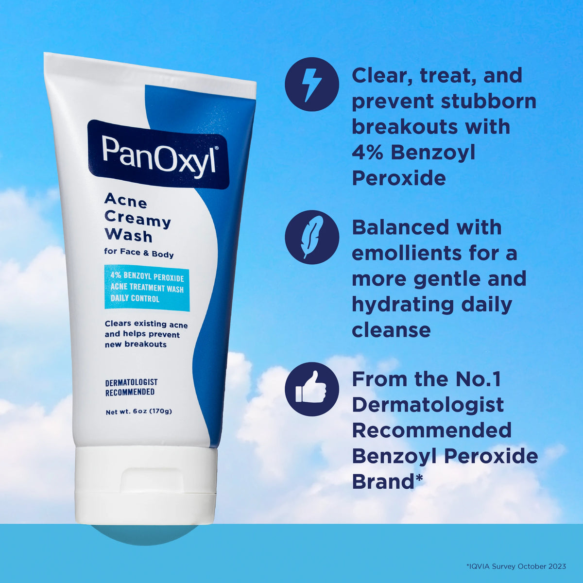 PanOxyl Creamy Wash 4% Benzoyl Peroxide 6 oz