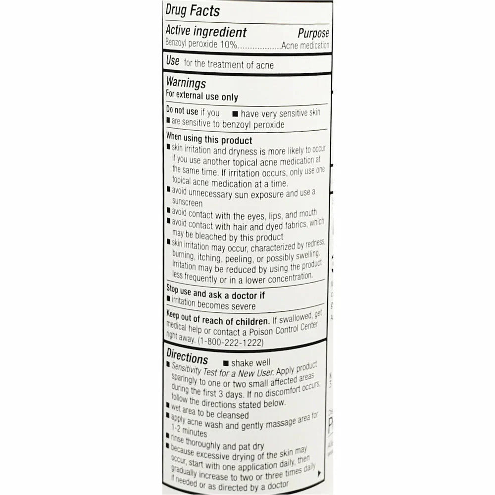 Perrigo Acne Wash 10% Acne Wash 5 oz Bottle