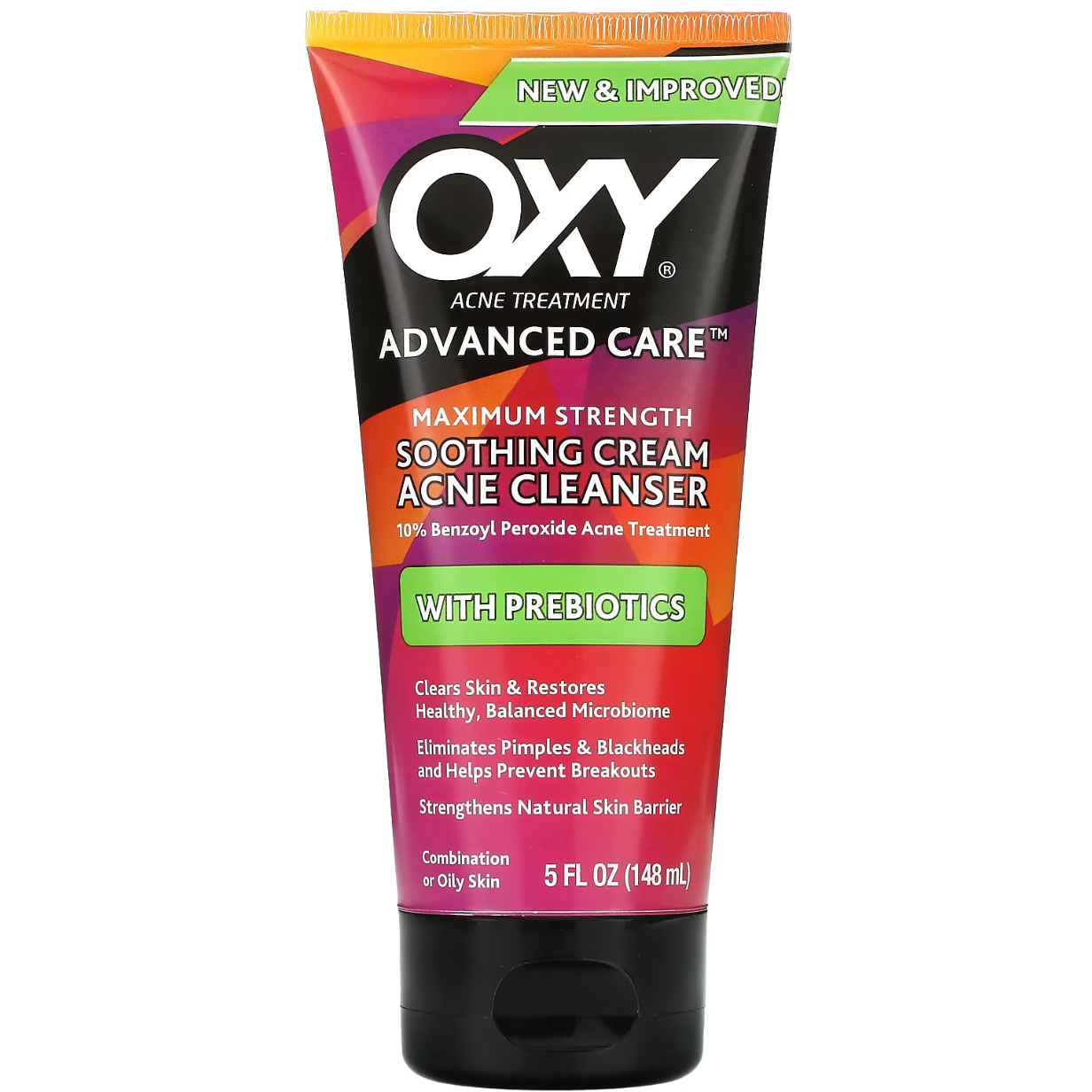 Oxy Skin Care, Soothing Cream Acne Cleanser with Prebiotics, Maximum Strength, 5 fl oz (148 ml)