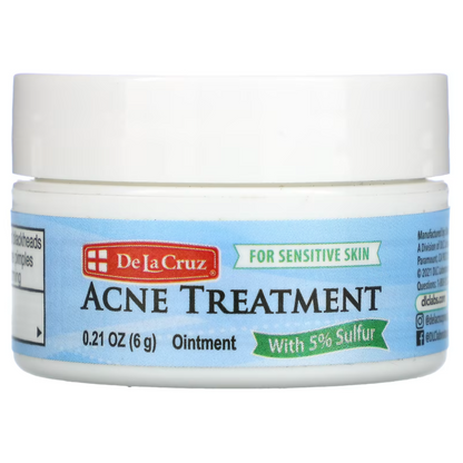 De La Cruz, Acne Treatment with 5% Sulfur, 0.21 oz (6 g)