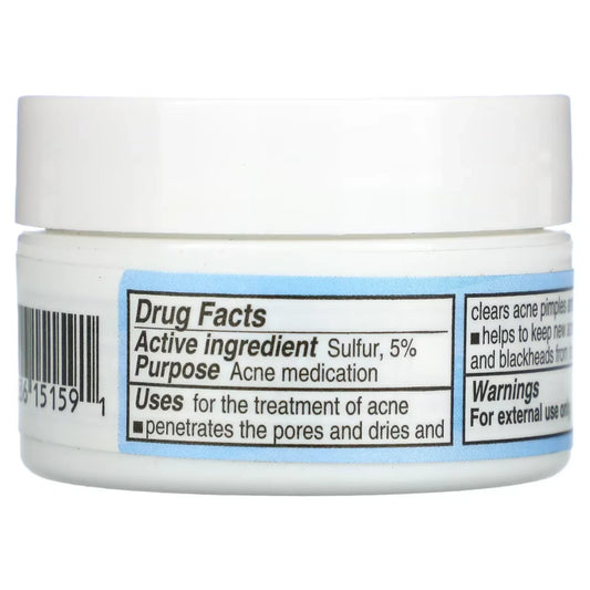De La Cruz Acne Treatment Ointment 5% Sulfur Sensitive Skin 0.21 oz