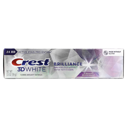 Crest 3D White Brilliance Toothpaste, Vibrant Peppermint, 4.6 Oz (Pack of 3)