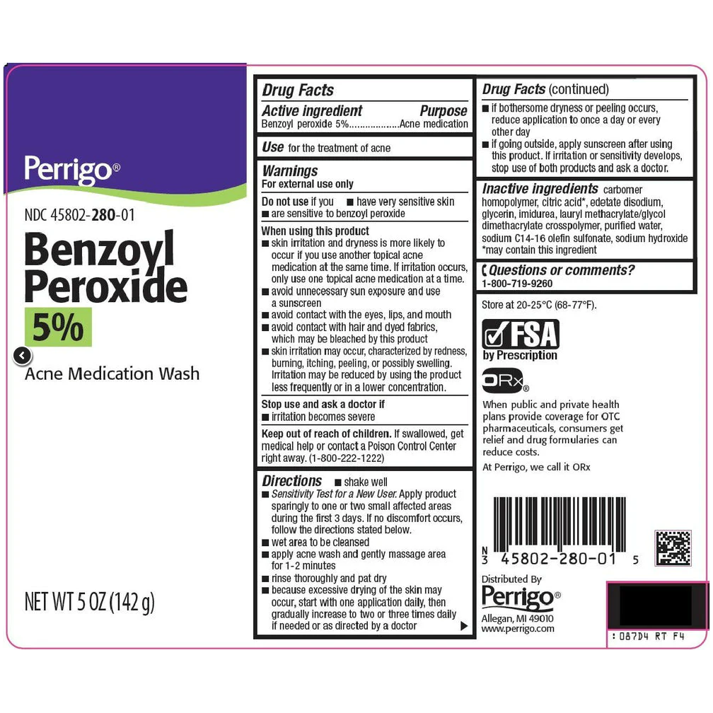 Benzoyl Peroxide 5% Acne Wash, 5 oz bottle by Perrigo