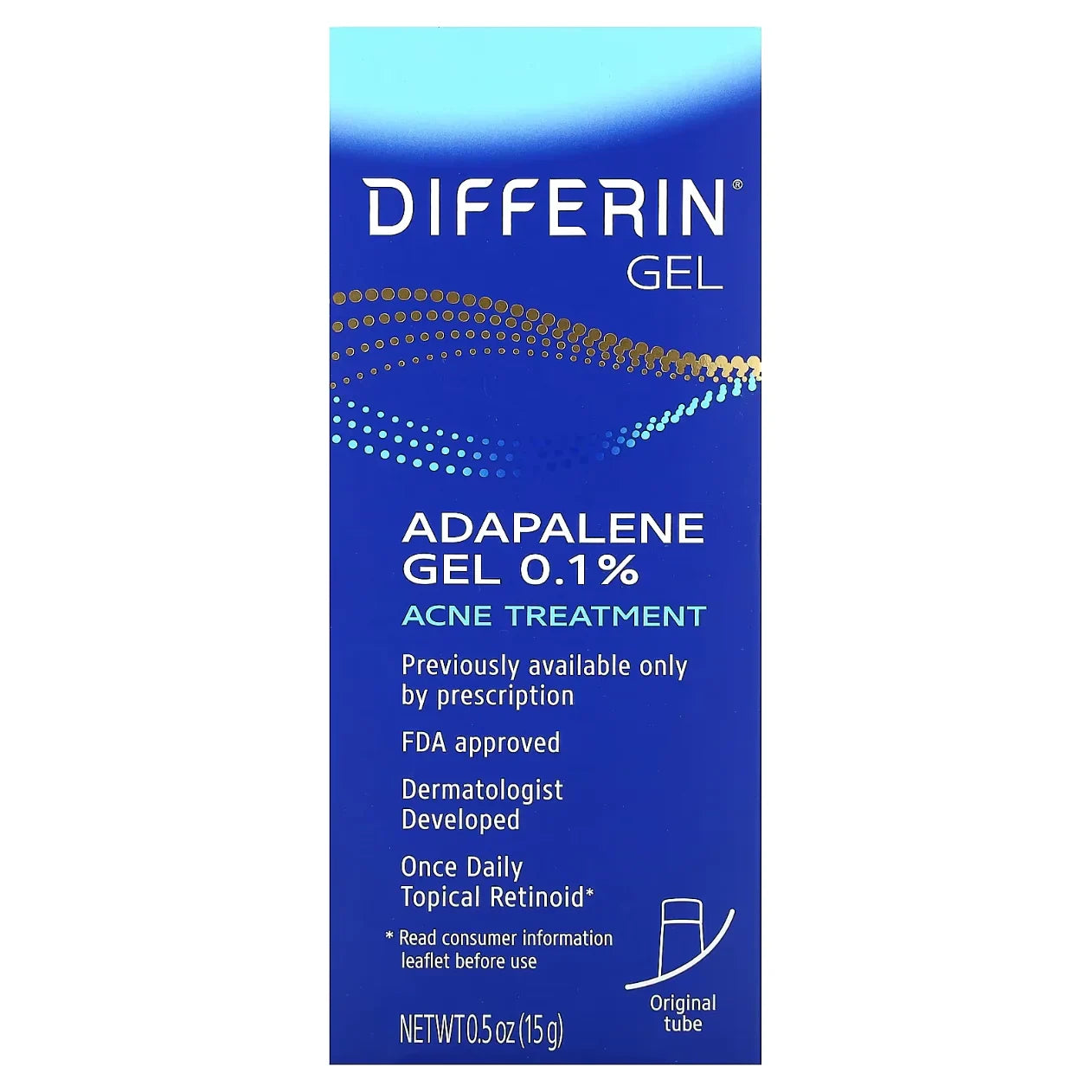 Differin, Adapalene Gel 0.1 % Acne Treatment, Fragrance Free, 0.5 oz (15 g) - USA in UK