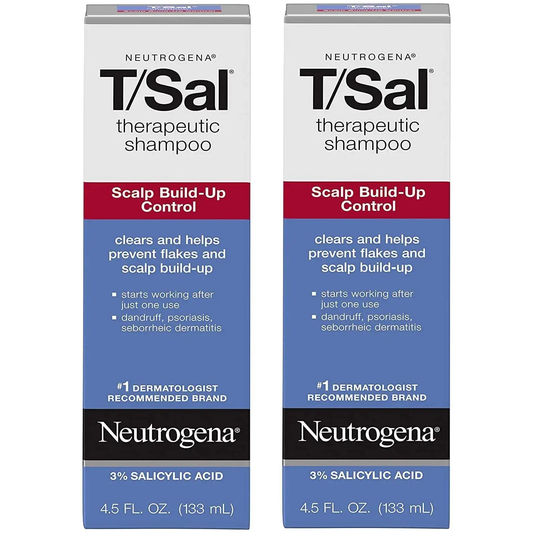 Neutrogena T/Sal Therapeutic Shampoo, Scalp Build-Up Control 4.5 Oz (Pack of 2)