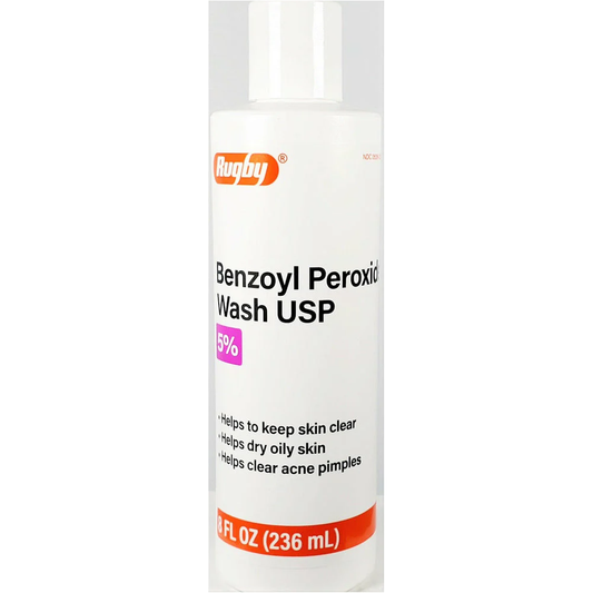 Benzoyl Peroxide Wash USP 5%, 8 oz Bottle by Rugby