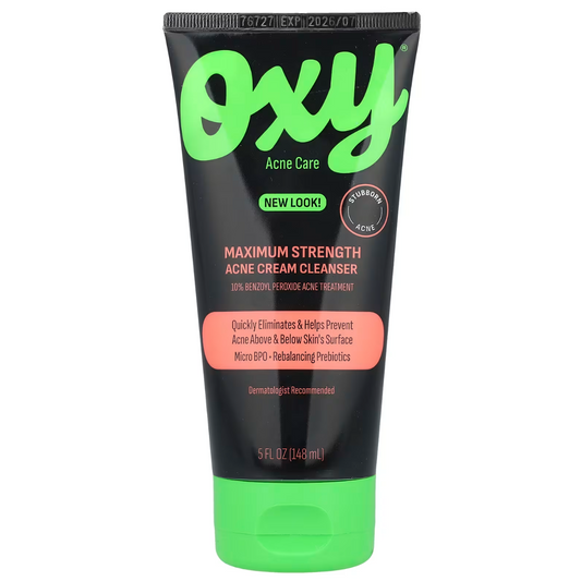 Oxy Skin Care, Soothing Cream Acne Cleanser with Prebiotics, Maximum Strength, 5 fl oz (148 ml)