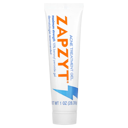 Zapzyt Maximum Strength 10% Benzoyl Peroxide Acne Treatment Gel 1 oz