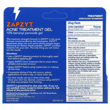 Zapzyt Maximum Strength 10% Benzoyl Peroxide Acne Treatment Gel 1 oz