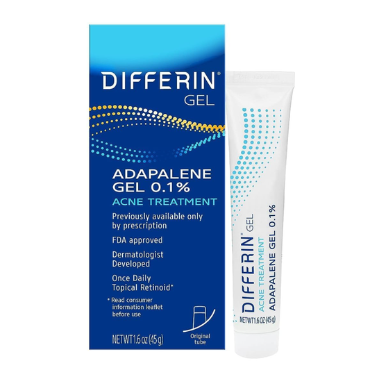 Differin Adapalene Gel 0.1%, Once-Daily Topical Retinoid Acne Treatment 45g