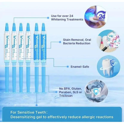 Whitebite Pro Professional Teeth Whitening Kit with Gels for Sensitive Teeth: Teeth Whitening LED Light, 35% Carbamide Peroxide Gel, Remineralization Gel and Mouth Tray