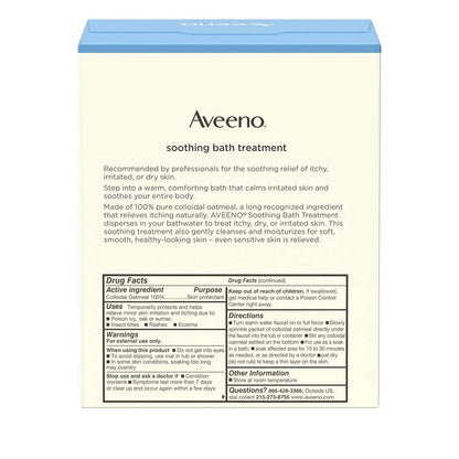 Aveeno 772-0188 Soothing Bath Treatment for Itchy, Irritated Skin, Pack of 8