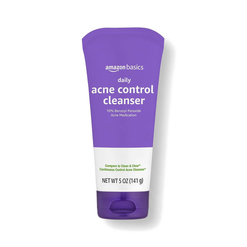 Amazon Basics Daily Acne Control Cleanser 10% Benzoyl Peroxide 5 oz (141 g)