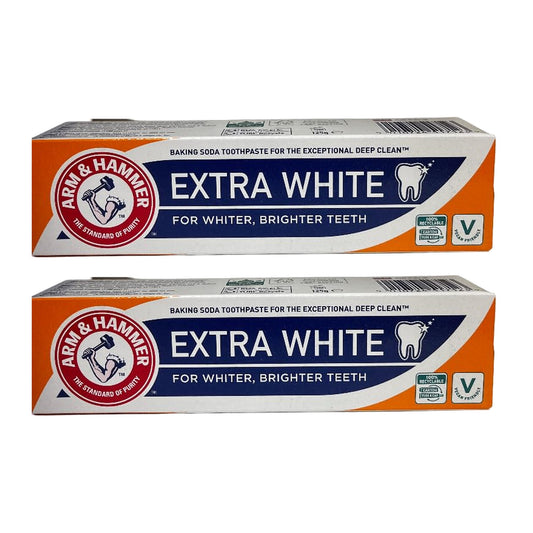 Arm & Hammer Baking Soda Extra White Care Toothpaste with Fluoride, 125 g (4.4 oz), Pack of 2