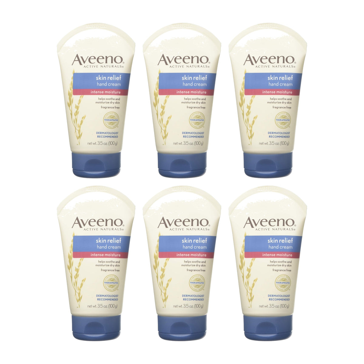 Aveeno Intense Relief Hand Cream, 99 g (3.5 oz), Pack of 6