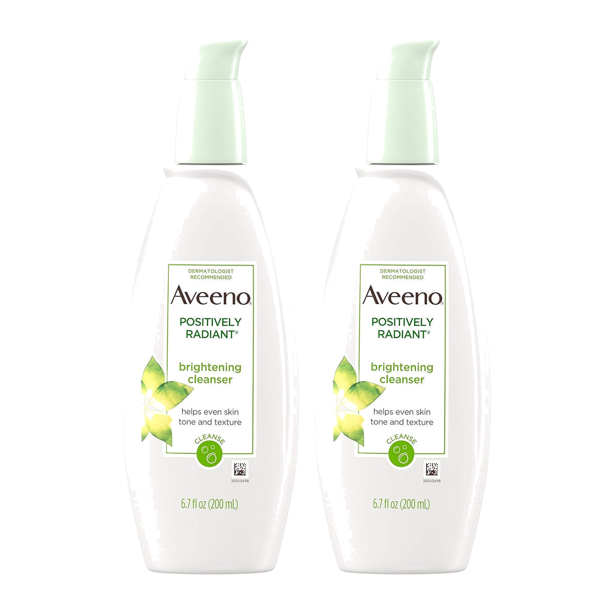 Aveeno Positively Radiant Brightening Facial Cleanser, 198 ml (6.7 fl oz), Pack of 2 — product view