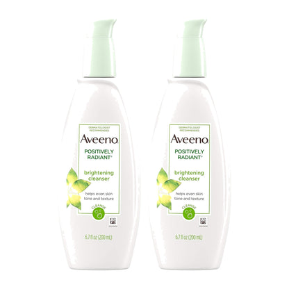 Aveeno Positively Radiant Brightening Facial Cleanser, 198 ml (6.7 fl oz), Pack of 2