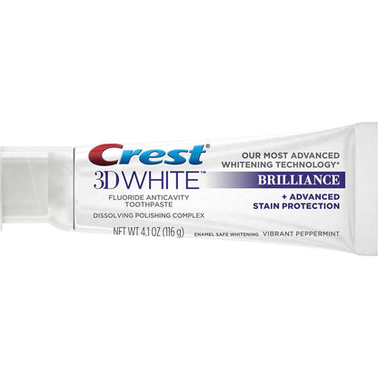 Crest 796913 3D White Brilliance Vibrant Peppermint Toothpaste, Pack of 2