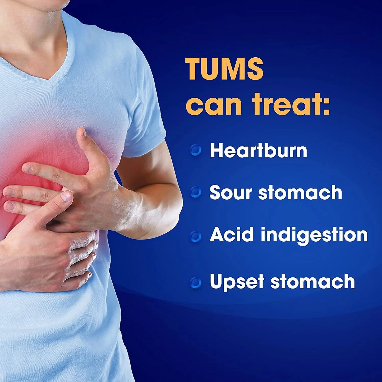 TUMS Extra Strength Sugar-Free Antacid, Melon Berry Chewable Tablets for Heartburn Relief, 80 CT