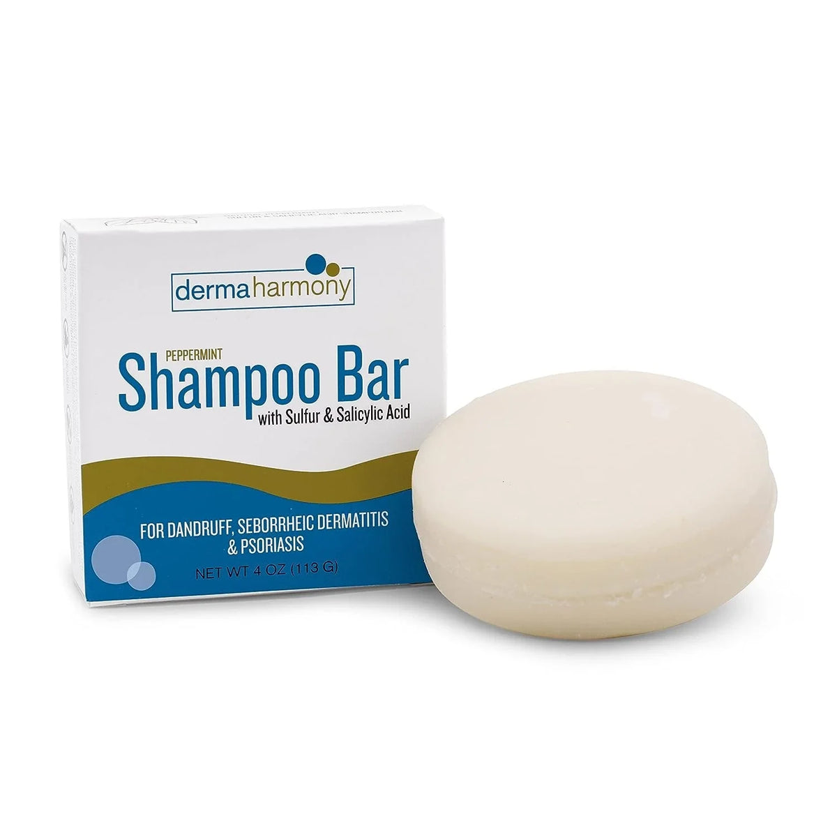 DermaHarmony Sulfur 5% + Salicylic Acid 2% Shampoo Bar 113 g — product view