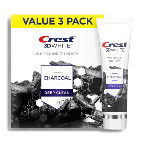 Crest 3D White Charcoal Whitening Toothpaste 4.6 oz – Pack of 3
