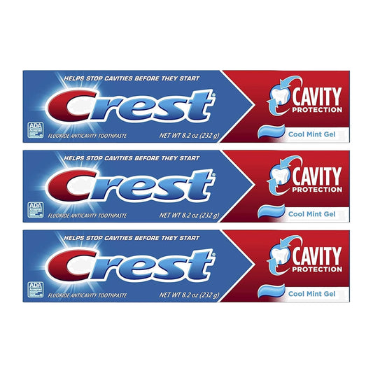 Crest Cavity Protection Toothpaste Gel, Cool Mint 232 g (8.2 oz), Pack of 3