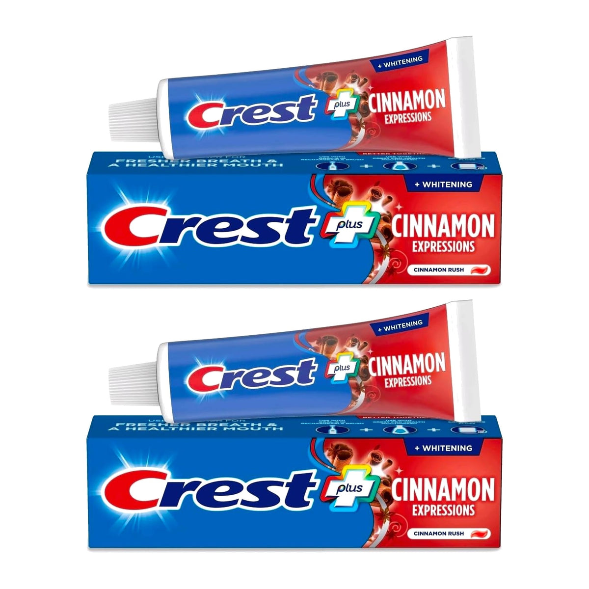 Crest Complete + Whitening Cinnamon Rush Toothpaste, 153 g (5.4 oz), Pack of 2
