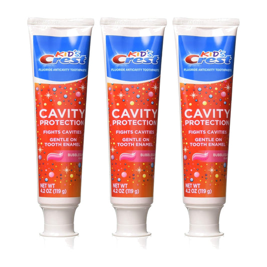 Crest Kid's Cavity Protection Gel Toothpaste Bubblegum 119 g (4.2 oz), Pack of 3