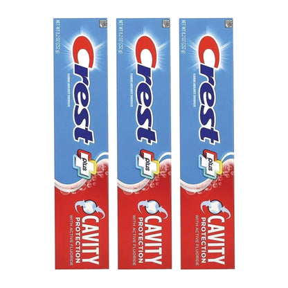 Crest Plus Cavity Protection Regular Toothpaste, 232 g (8.2 oz), Pack of 3