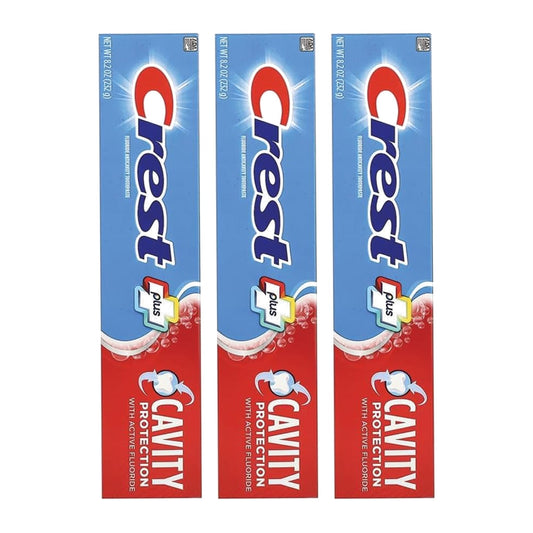 Crest Plus Cavity Protection Regular Toothpaste, 232 g (8.2 oz), Pack of 3