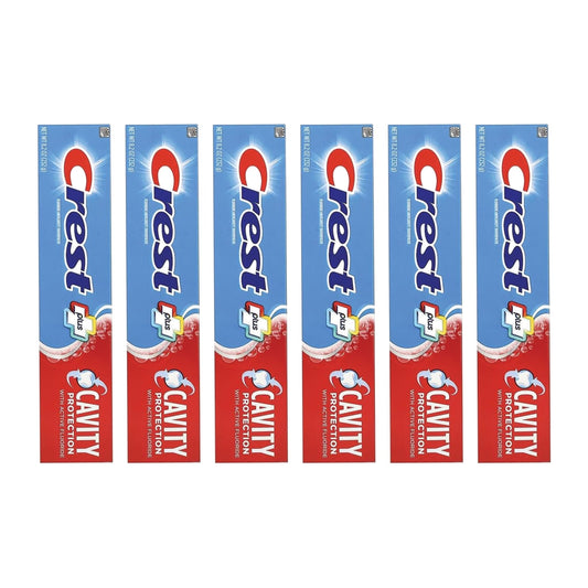 Crest Plus Cavity Protection Toothpaste, Regular 232 g (8.2 oz), Pack of 6