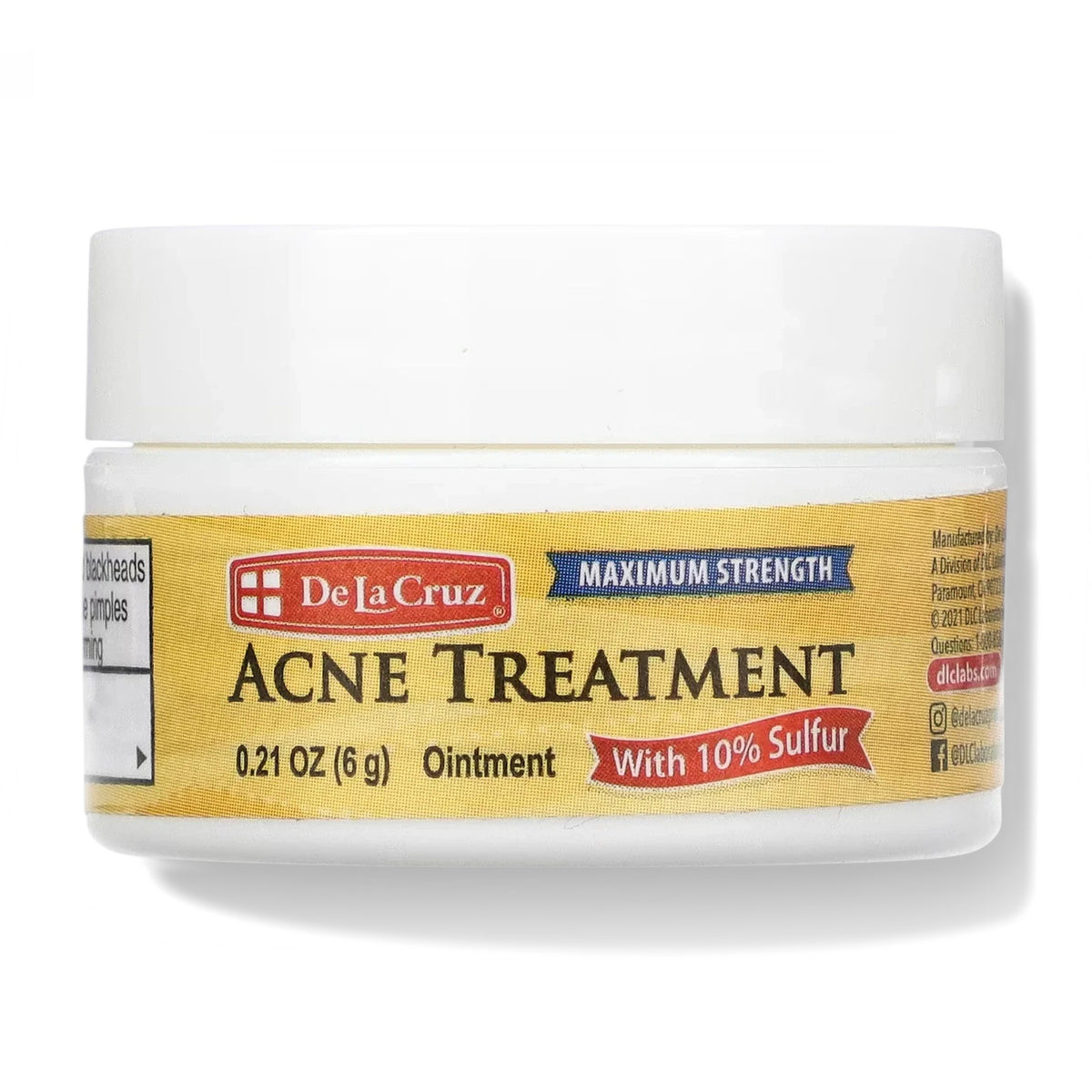 De La Cruz Sulfur 10% Acne Treatment Ointment 0.21 oz (6 g)