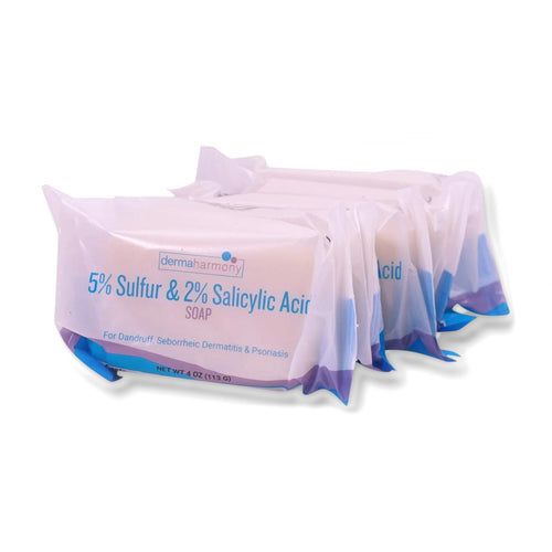 DermaHarmony Sulfur 5% + Salicylic Acid 2% Soap 4 oz - Pack of 5